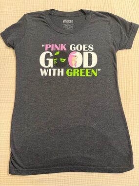 Wicked Charcoal Short Sleeve Tee - Pink & Green Graphic Size Medium